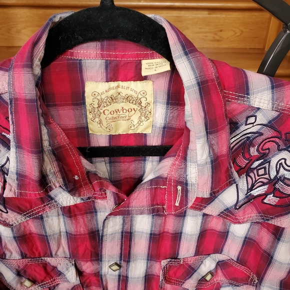 Lammle's Western Wear Cowboy Collection cotton shirt size L - Picture 5 of 5